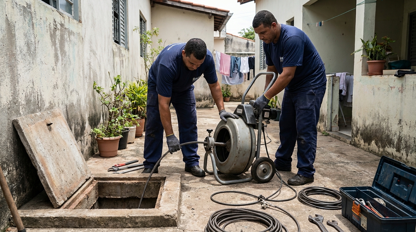 Desentupimento de Coluna Sanitária em Sorocaba‑SP